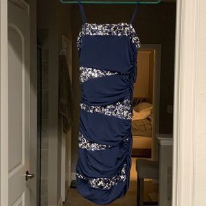Navy sequin dress